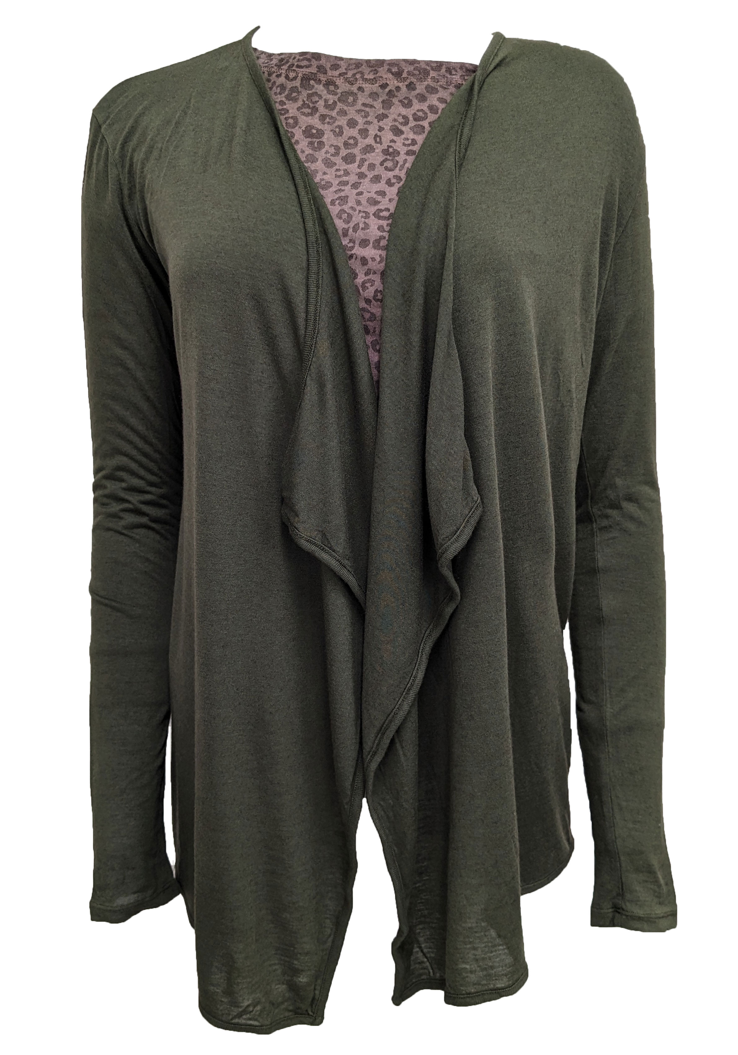 Olive green open best sale front cardigan